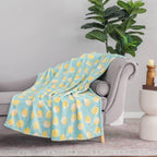 Novelty Recycled Printed Lemons Plush Throw Blanket