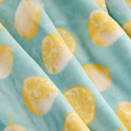 Novelty Recycled Printed Lemons Plush Throw Blanket