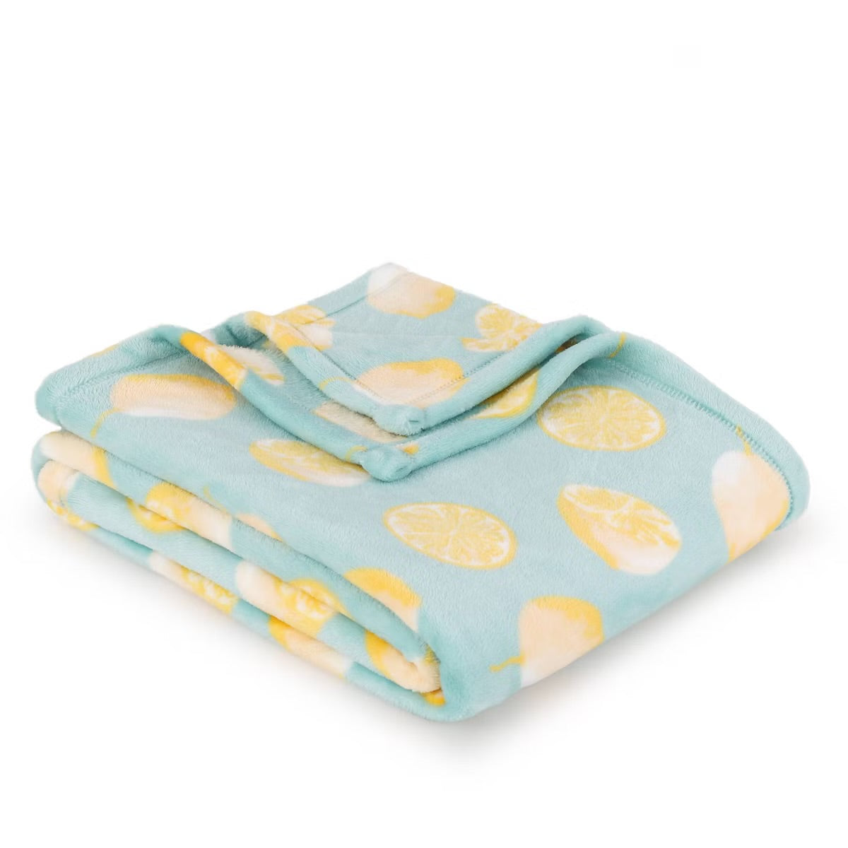 Novelty Recycled Printed Lemons Plush Throw Blanket