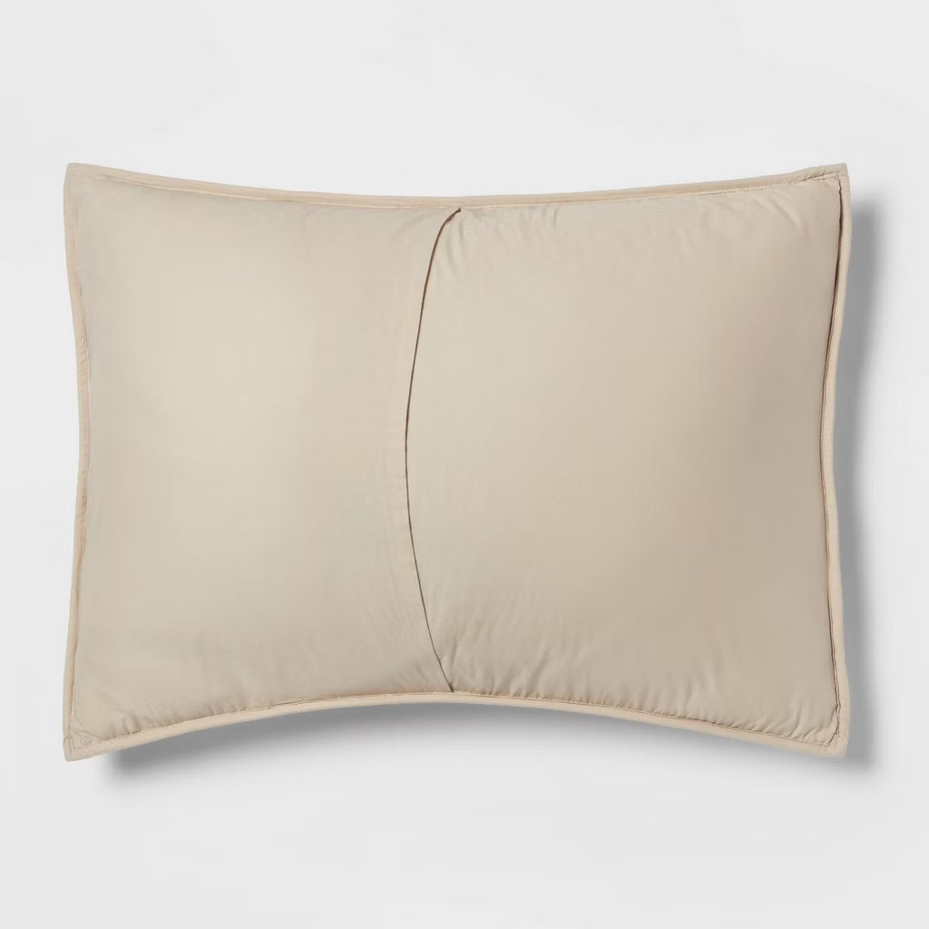 Standard Diamond Stitch Cotton Linen Quilt Sham Khaki - Threshold