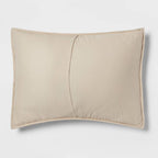 Standard Diamond Stitch Cotton Linen Quilt Sham Khaki - Threshold