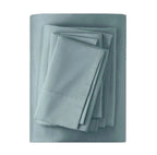 Full 500 Thread Count Washed Supima Sateen Solid Sheet Set Light Teal - Casaluna
