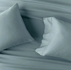 Full 500 Thread Count Washed Supima Sateen Solid Sheet Set Light Teal - Casaluna