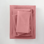 King Washed Supima Percale Solid Sheet Set Rose - Casaluna
