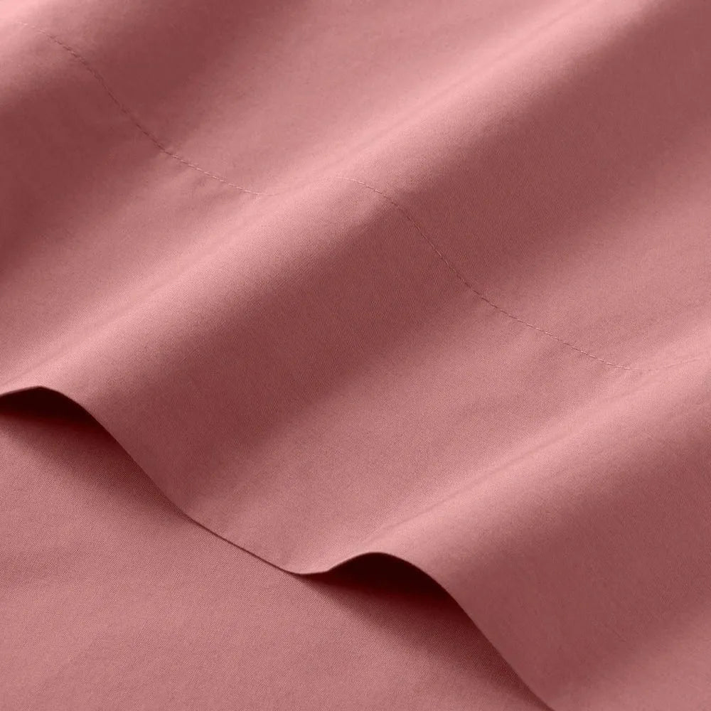 King Washed Supima Percale Solid Sheet Set Rose - Casaluna