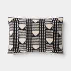 Lumbar Ikat Stripe Indoor Throw Pillow Charcoal/Neutral - Threshold