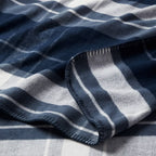 Full/Queen Brushed Cotton Blanket Blue Plaid - Threshold