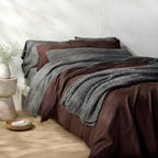 Full/Queen Boucle Blanket Blue/Gray Blend - Casaluna