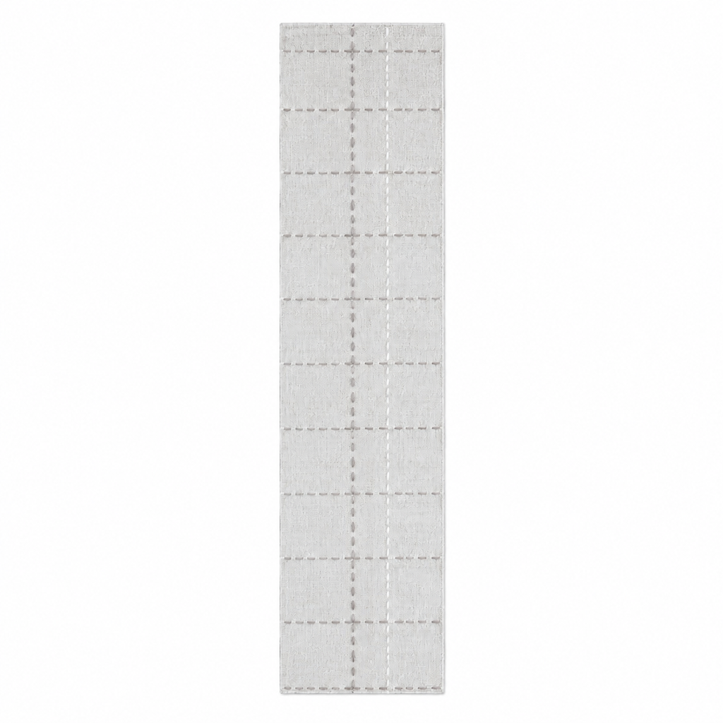 2’6 x 8 Modern Stitch Handwoven Rug - 100% Recycled Yarn