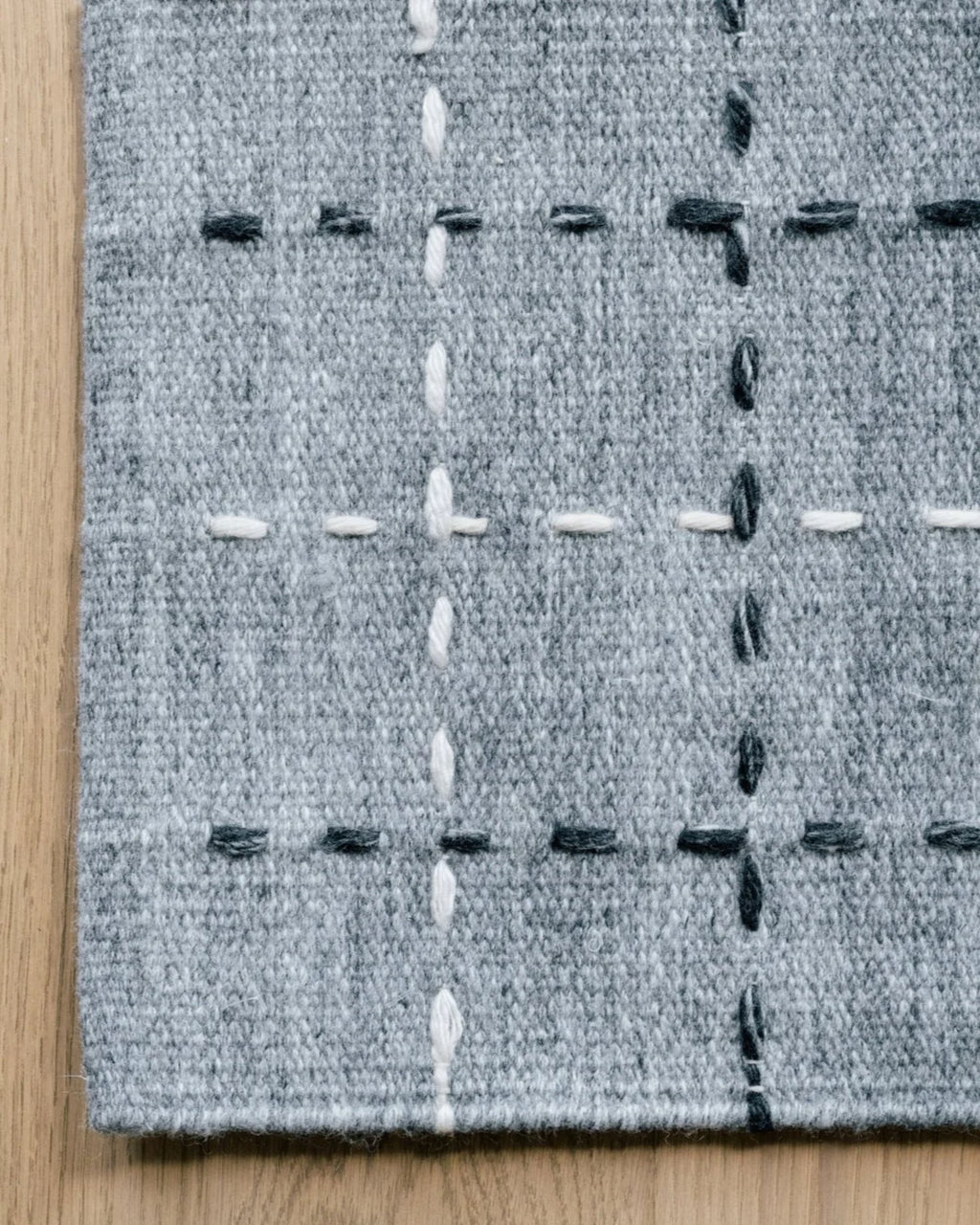 2’6 x 8 Modern Stitch Handwoven Rug - 100% Recycled Yarn