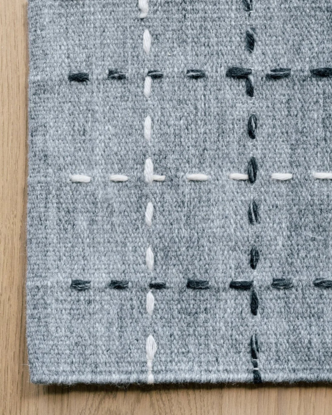 2’6 x 8 Modern Stitch Handwoven Rug - 100% Recycled Yarn