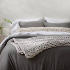 50"x70" 12lbs Solid Knit Weighted Blanket Dark Gray - Casaluna