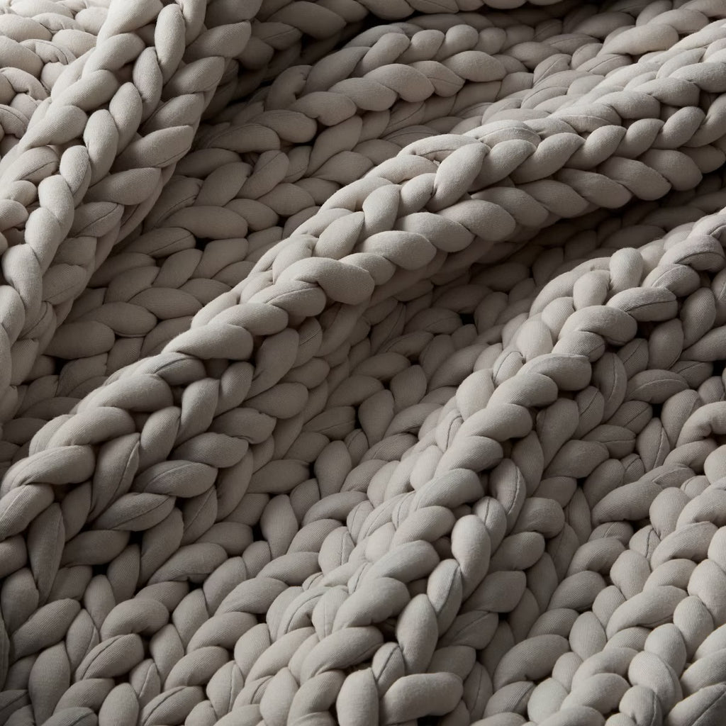 50"x70" 12lbs Solid Knit Weighted Blanket Dark Gray - Casaluna