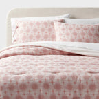 King Yarn Dye Ikat Comforter and Sham Set Ivory/Mauve