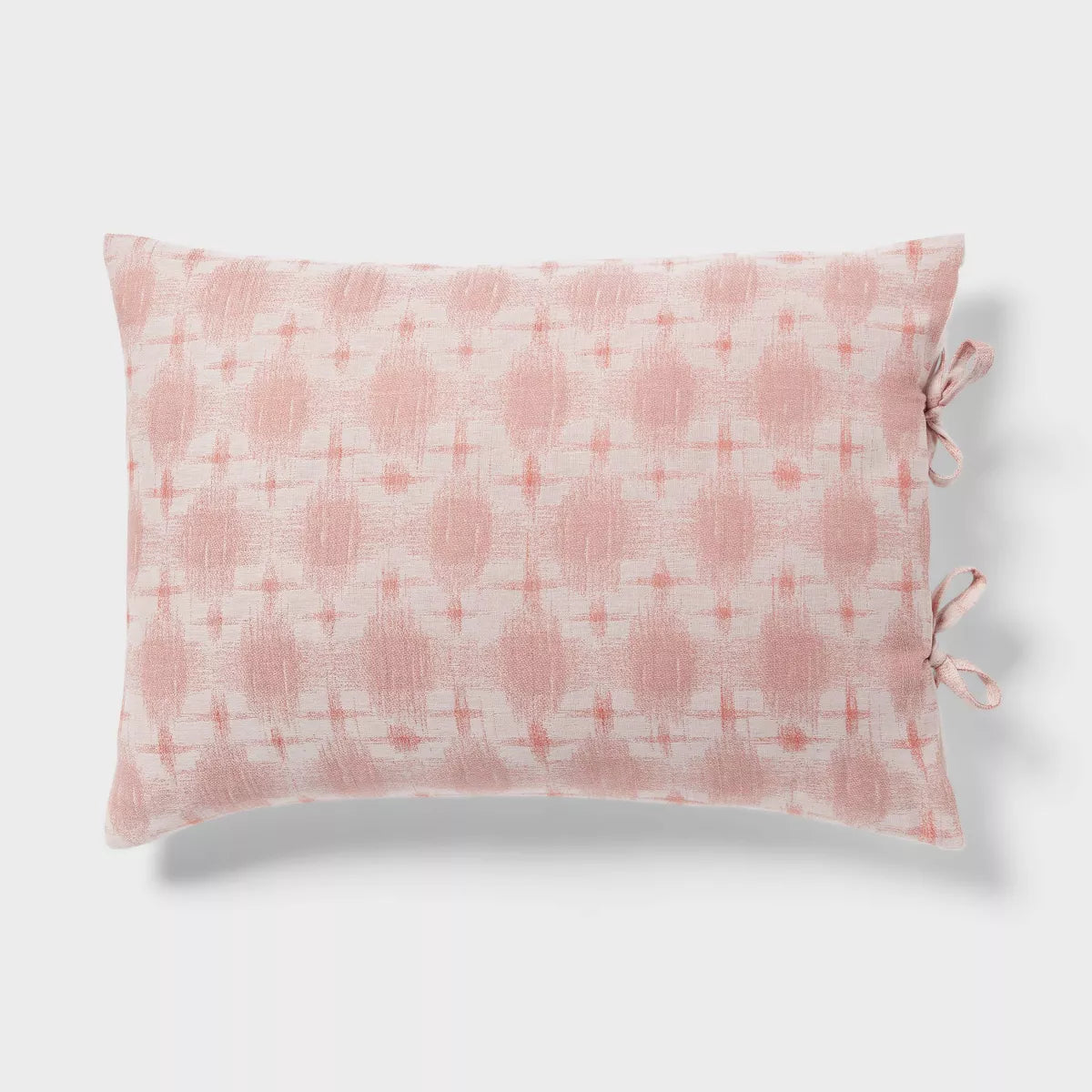 Full/Queen 3pc Yarn Dye Ikat Comforter and Sham Set Ivory/Mauve