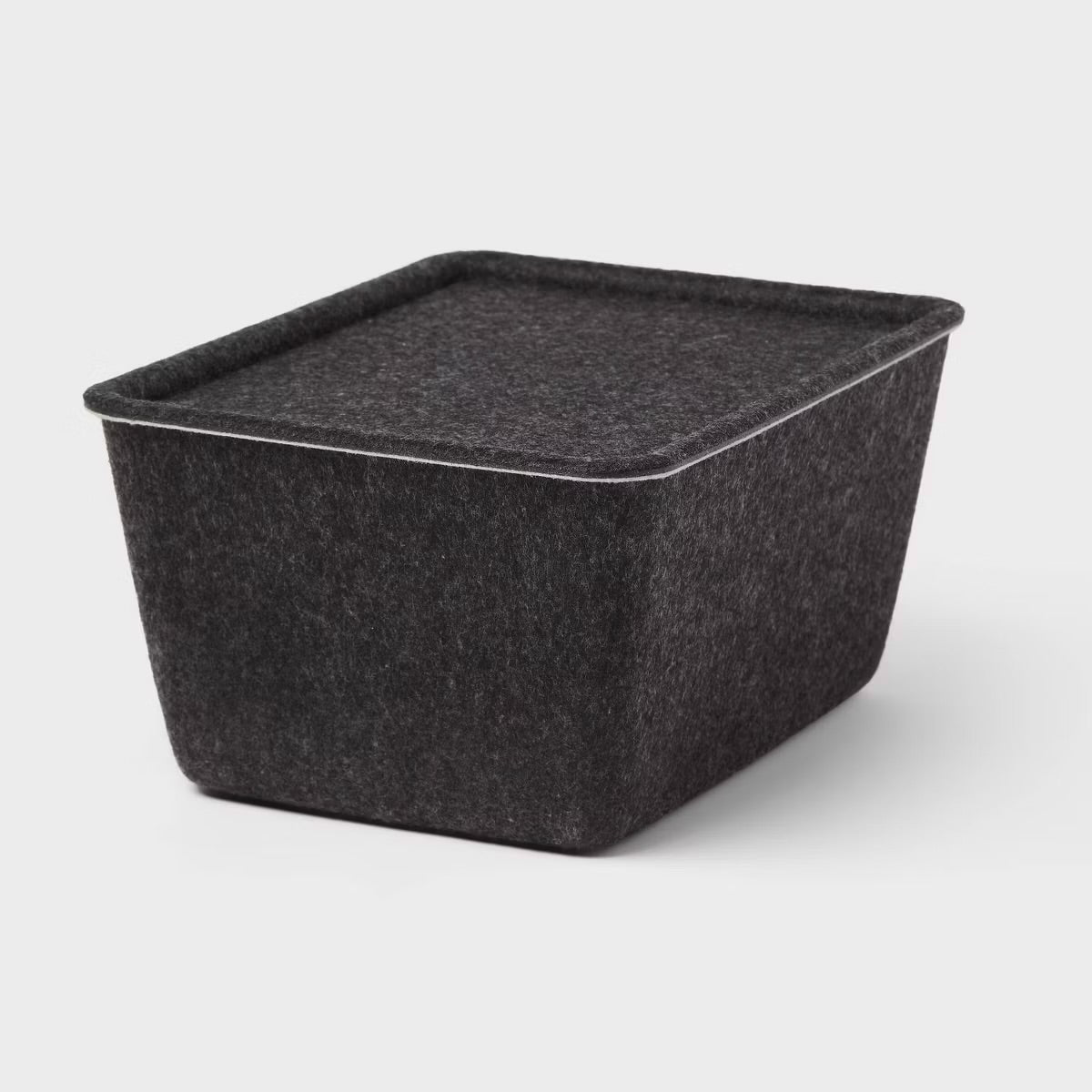 Pop Color Felt Bin Charcoal/Oat