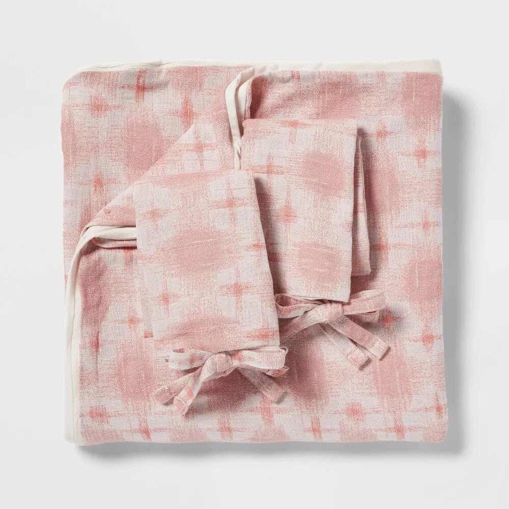 King Yarn Dye Ikat Duvet Cover and Sham Set Ivory/Mauve - Threshold
