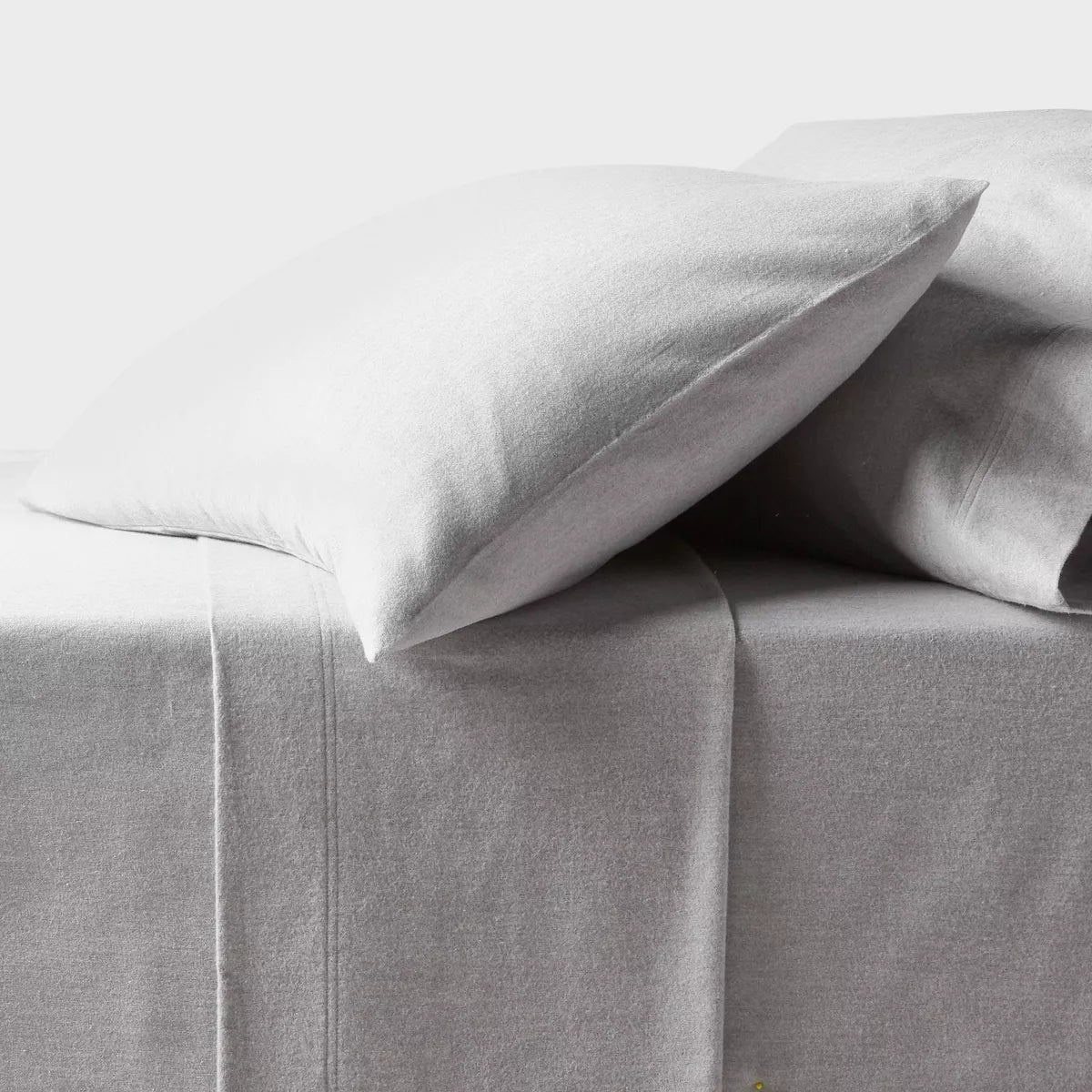 *King Ultra Soft Flannel Sheet Set Eco Melange Gray - Threshold