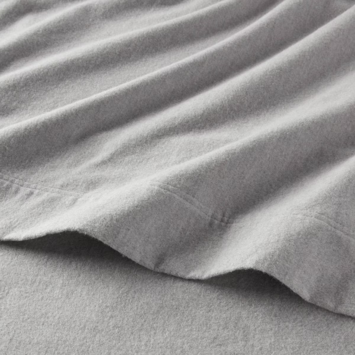 *King Ultra Soft Flannel Sheet Set Eco Melange Gray - Threshold
