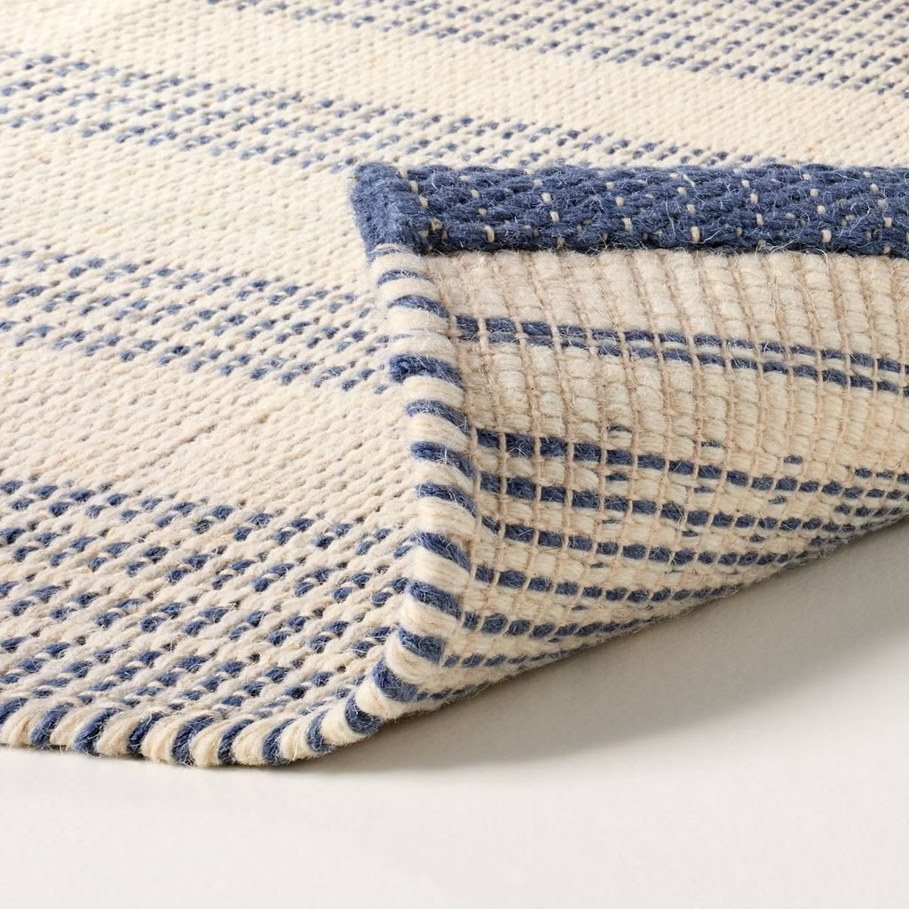 2'x3' Vertical Stripes Wool-Cotton Blend Accent Rug Blue/Cream - Hearth & Hand with Magnolia