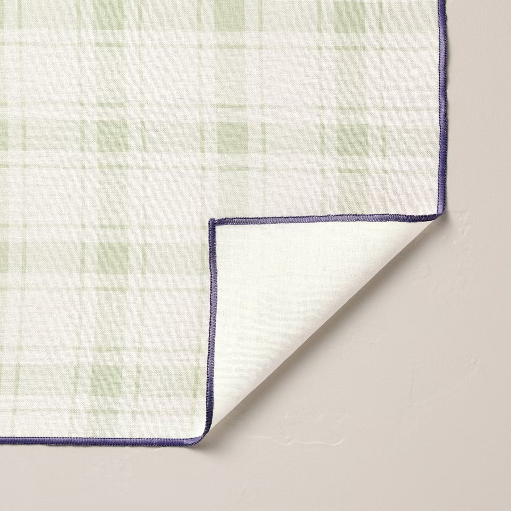 Green/Sour Cream Plaid Tablecloth - 84"x60" by Hearth & Hand with Magnolia