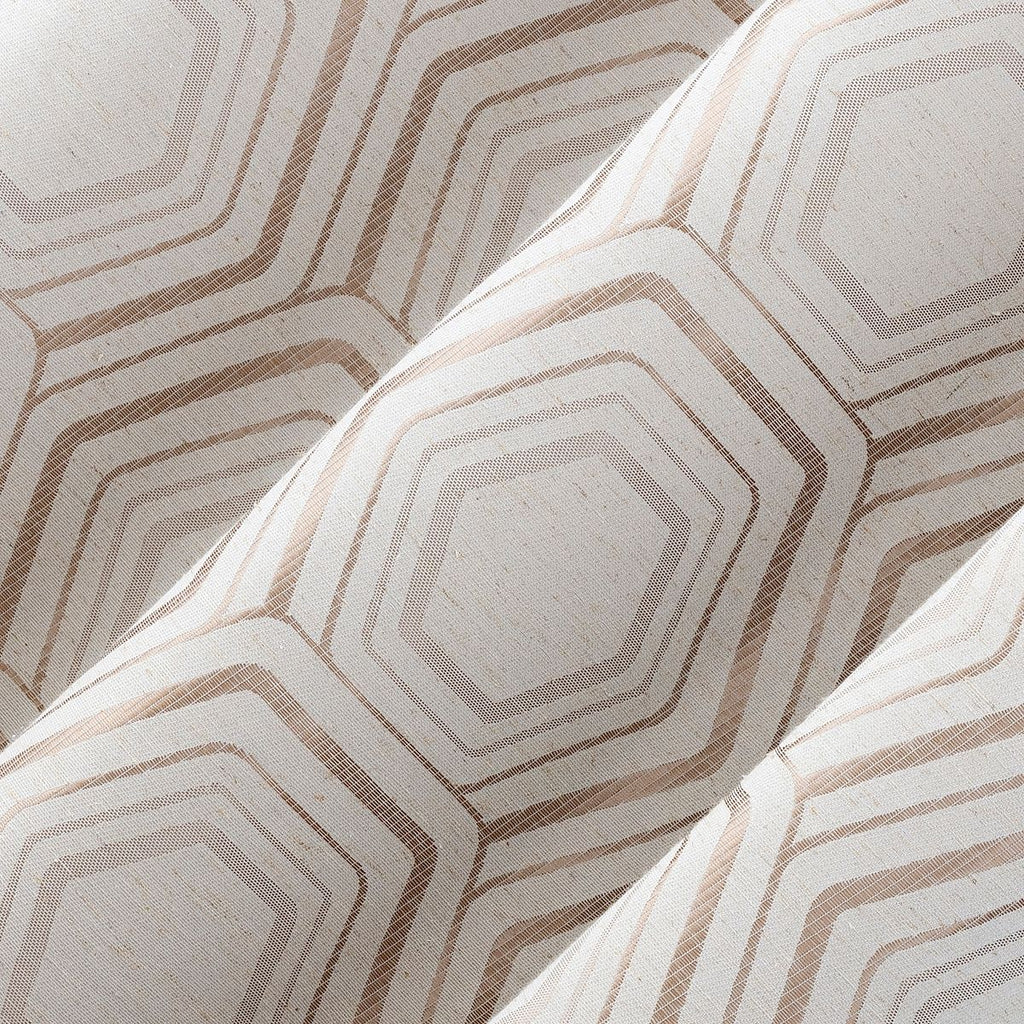 2PK - 40"x84" Sun Zero Blackout Brevick Faux Linen Geometric Grommet Curtain Panel Taupe