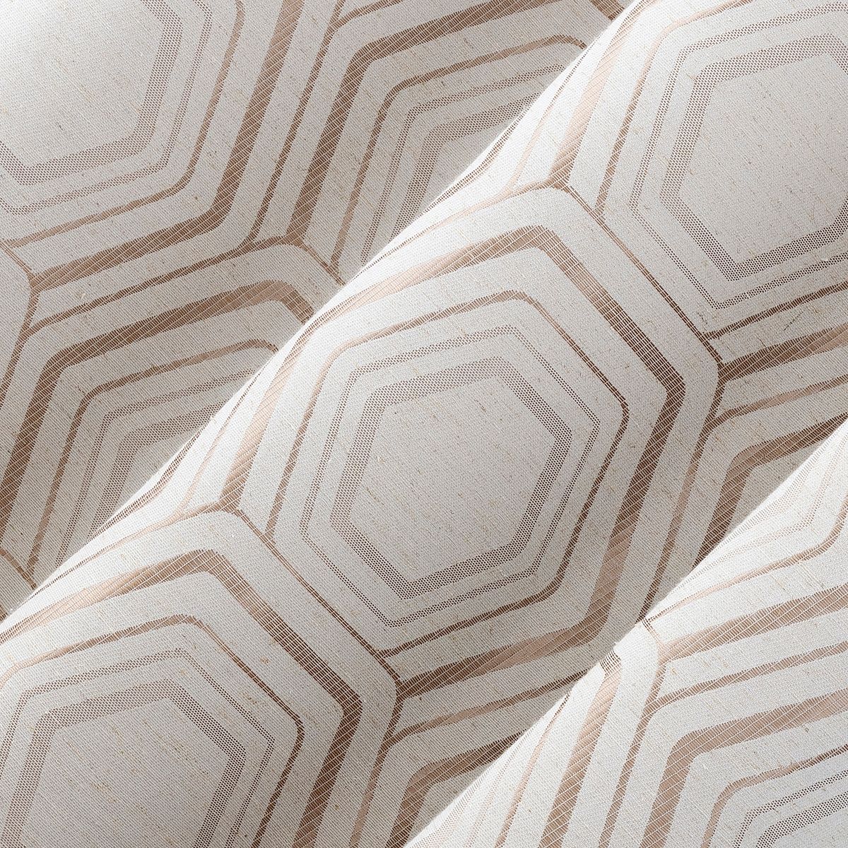 2PK - 40"x84" Sun Zero Blackout Brevick Faux Linen Geometric Grommet Curtain Panel Taupe