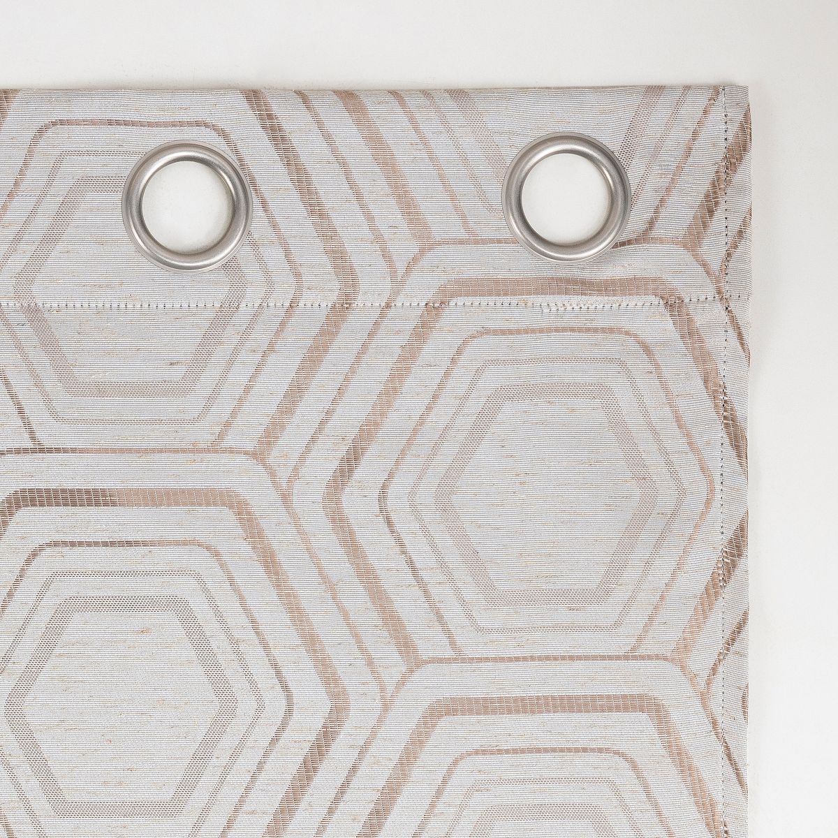 2PK - 40"x84" Sun Zero Blackout Brevick Faux Linen Geometric Grommet Curtain Panel Taupe