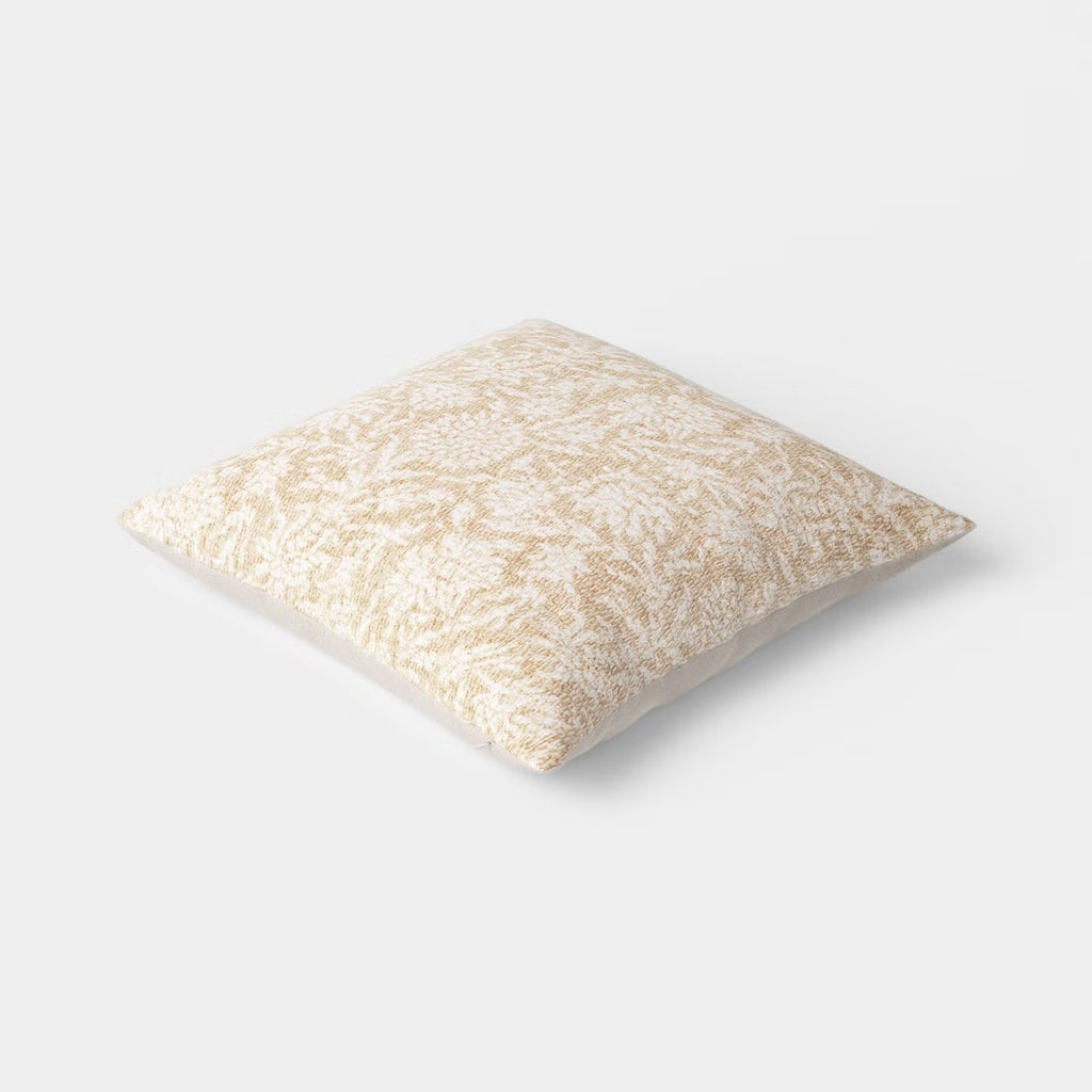 Square Floral Throw Pillow Beige - Threshold