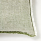 Oversized Reversible Linen Square Throw Pillow with Frayed Edges Green - Threshold designed with Studio McGee