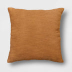 Oversized Square Cotton Boucle Reversible Throw Pillow with Linen Caramel - Threshold