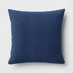 Oversized Square Cotton Boucle Reversible Throw Pillow with Linen Blue - Threshold