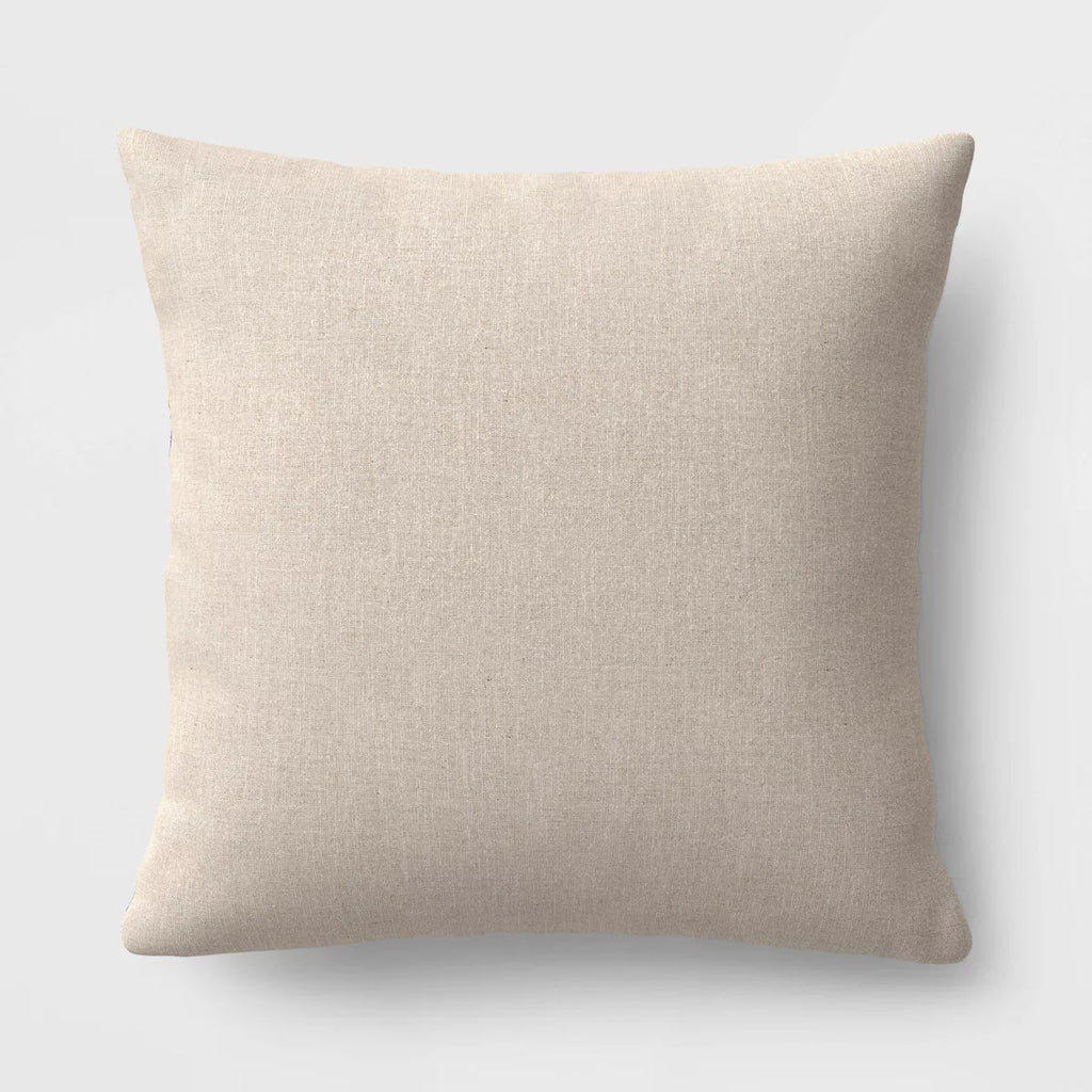 Oversized Square Cotton Boucle Reversible Throw Pillow with Linen Blue - Threshold
