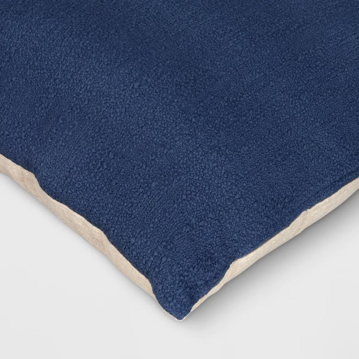 Oversized Square Cotton Boucle Reversible Throw Pillow with Linen Blue - Threshold