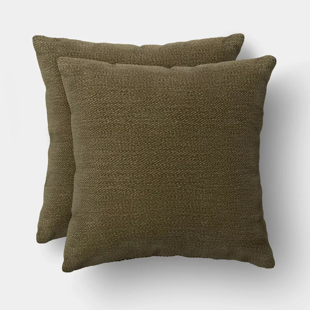 2pk Square Chenille Pillows Green - Threshold