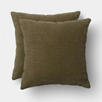 2pk Square Chenille Pillows Green - Threshold
