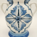 Muchoise Ceramic Vase with Handles White/Blue
