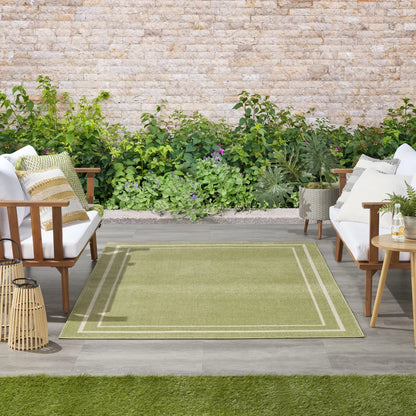 6 x 9 Nourison Essentials Bordered Indoor/Outdoor Area Rug
