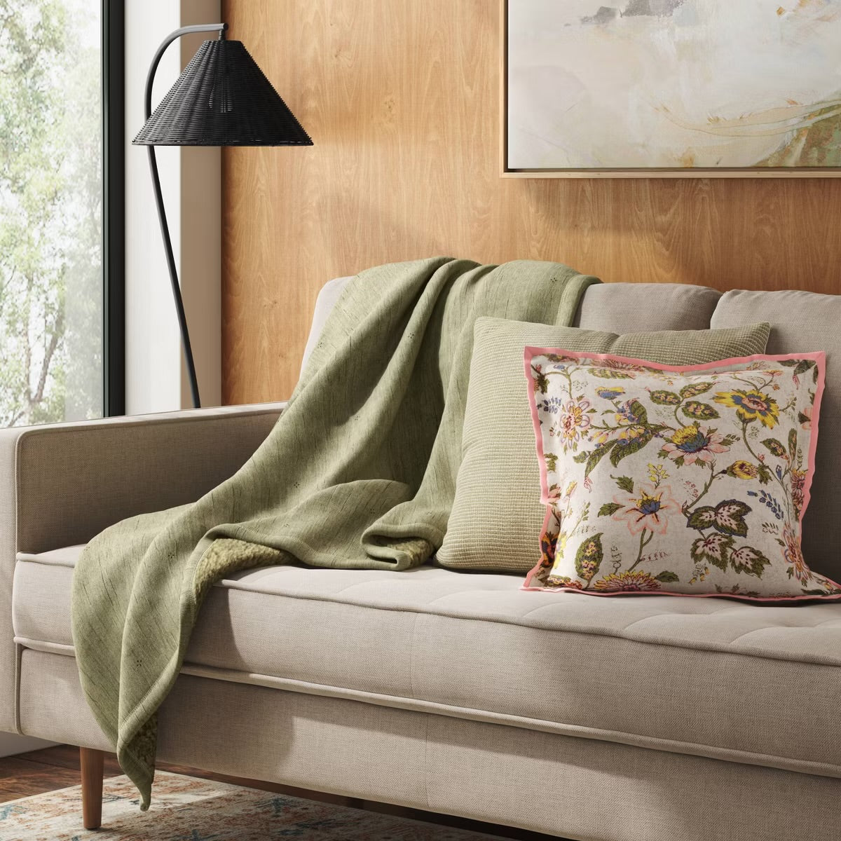 Square Floral Pillow - Threshold