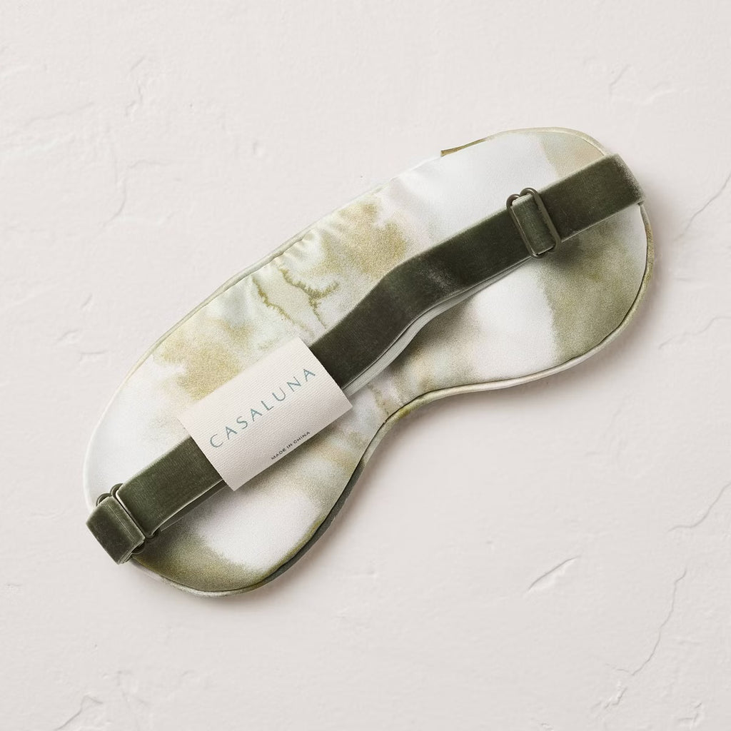 **Silk Eyemask Green Watercolor - Casaluna