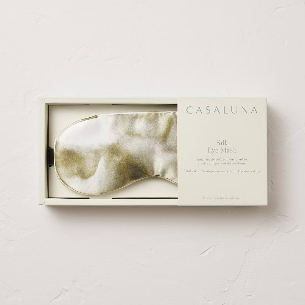 **Silk Eyemask Green Watercolor - Casaluna