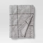 Windowpane Boucle Throw Blanket Cray/Charcoal - Threshold