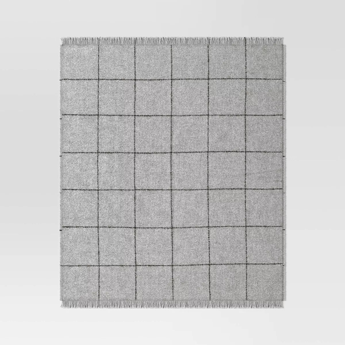 Windowpane Boucle Throw Blanket Cray/Charcoal - Threshold