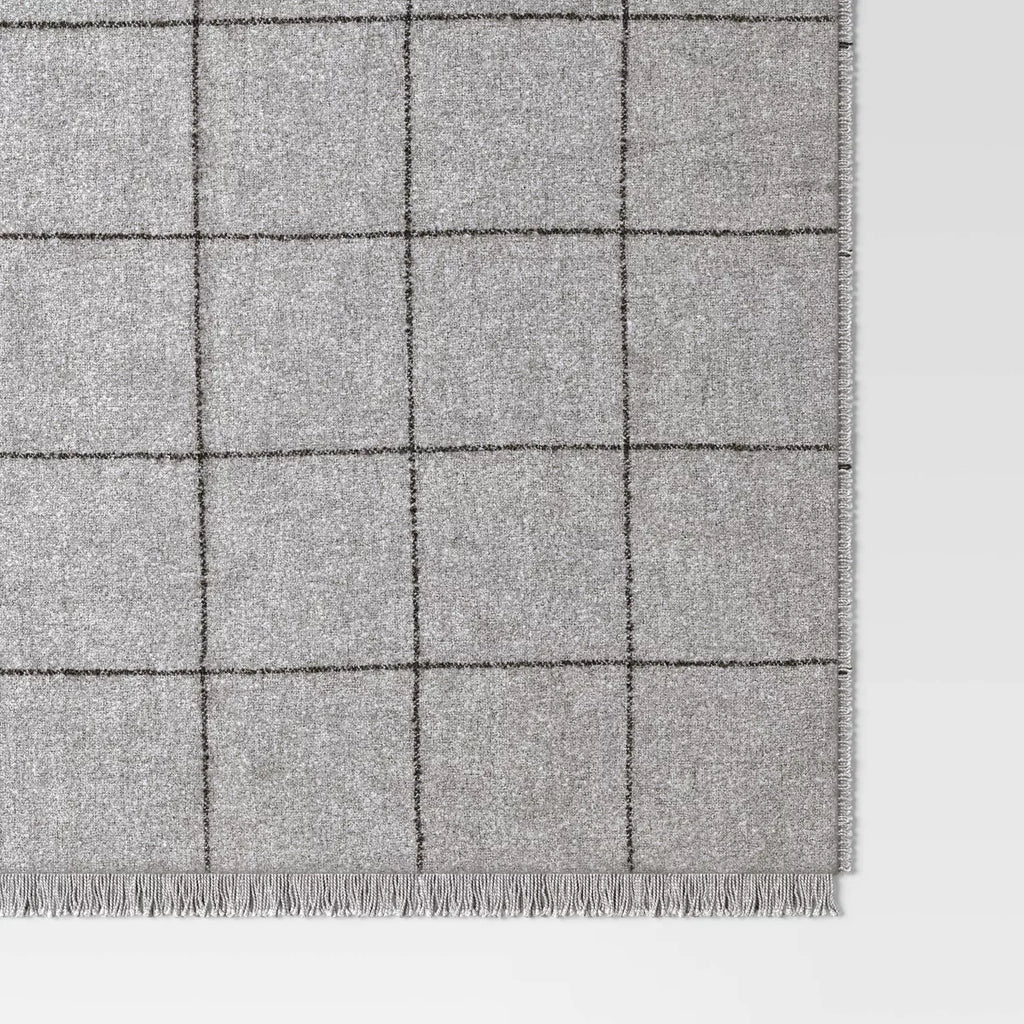 Windowpane Boucle Throw Blanket Cray/Charcoal - Threshold