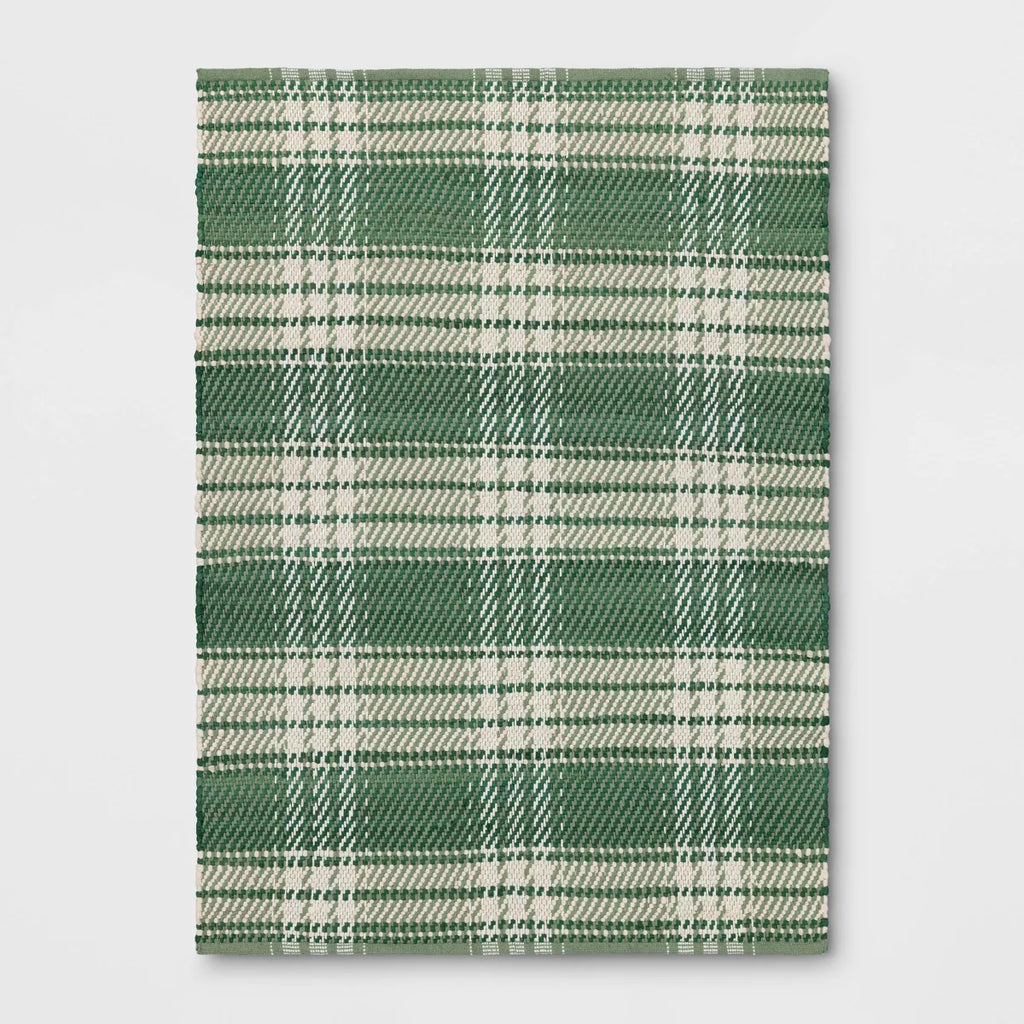 4 x 5'6 Plaid Chindi Handwoven Area Rug
