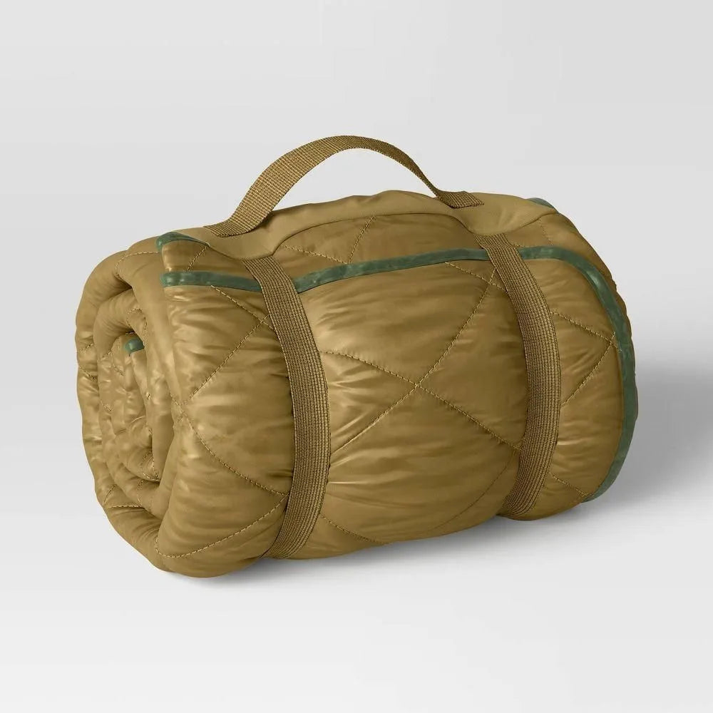 On the Go Collection Quilted Checkered Throw Blanket Green - Room Essentials