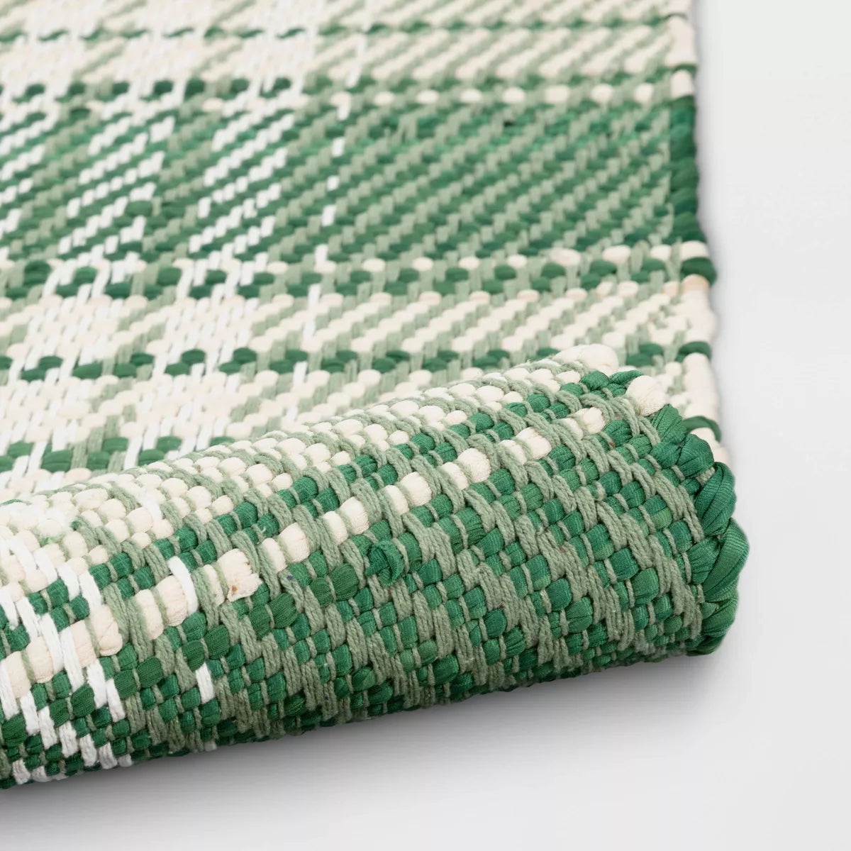 4 x 5'6 Plaid Chindi Handwoven Area Rug