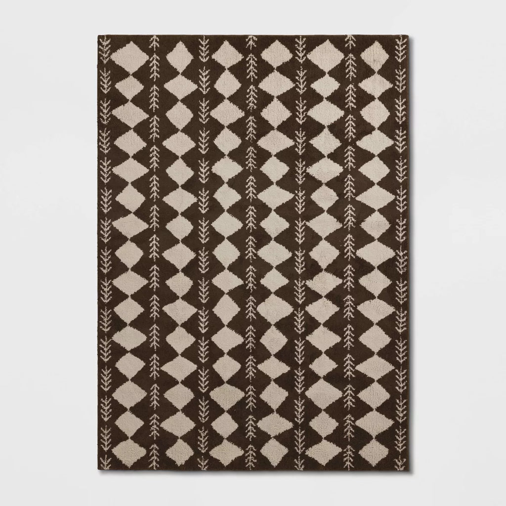 5 x 7 Irregular Diamond Shag Area Rug
