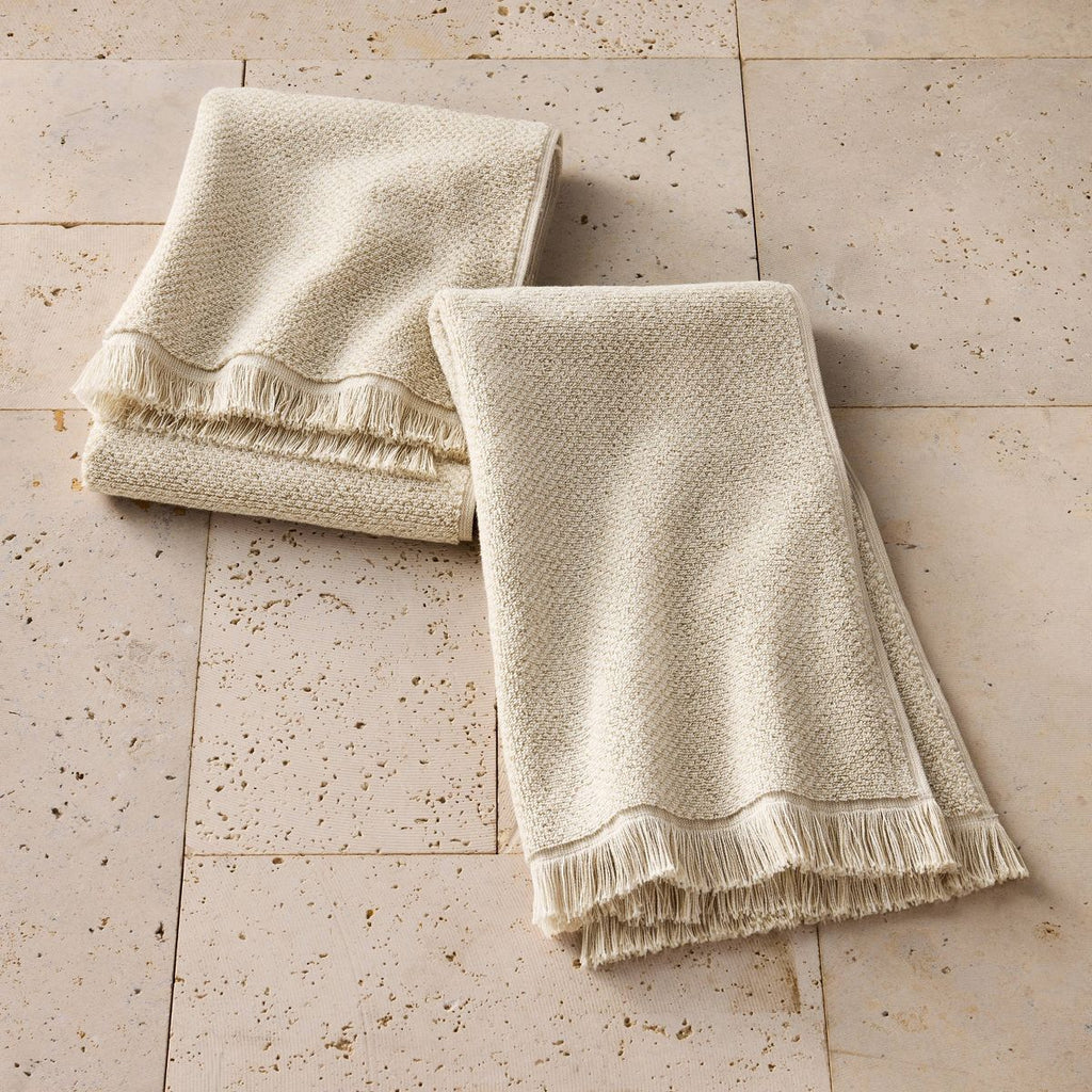2pk Organic Texture Hand Towel Natural