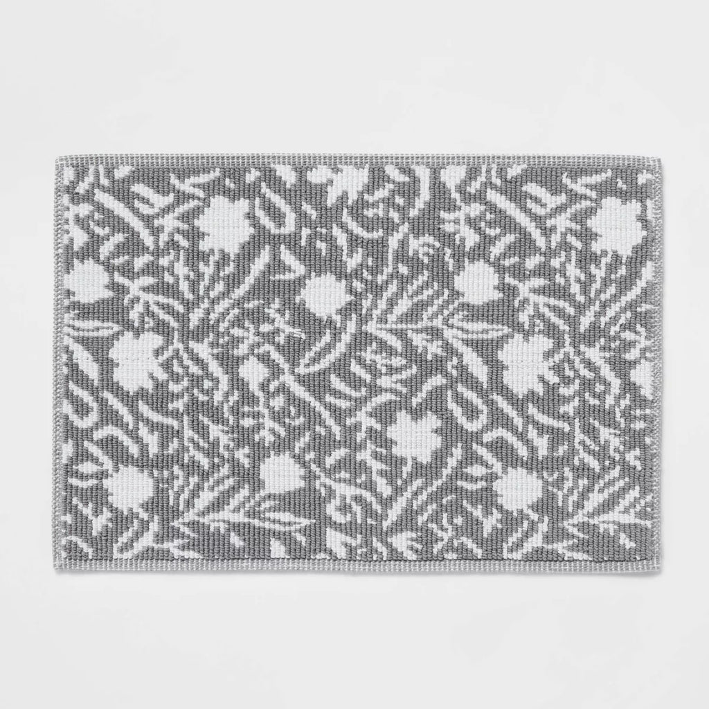 20"x30" Performance Plus Bath Rug Gray Floral- Threshold